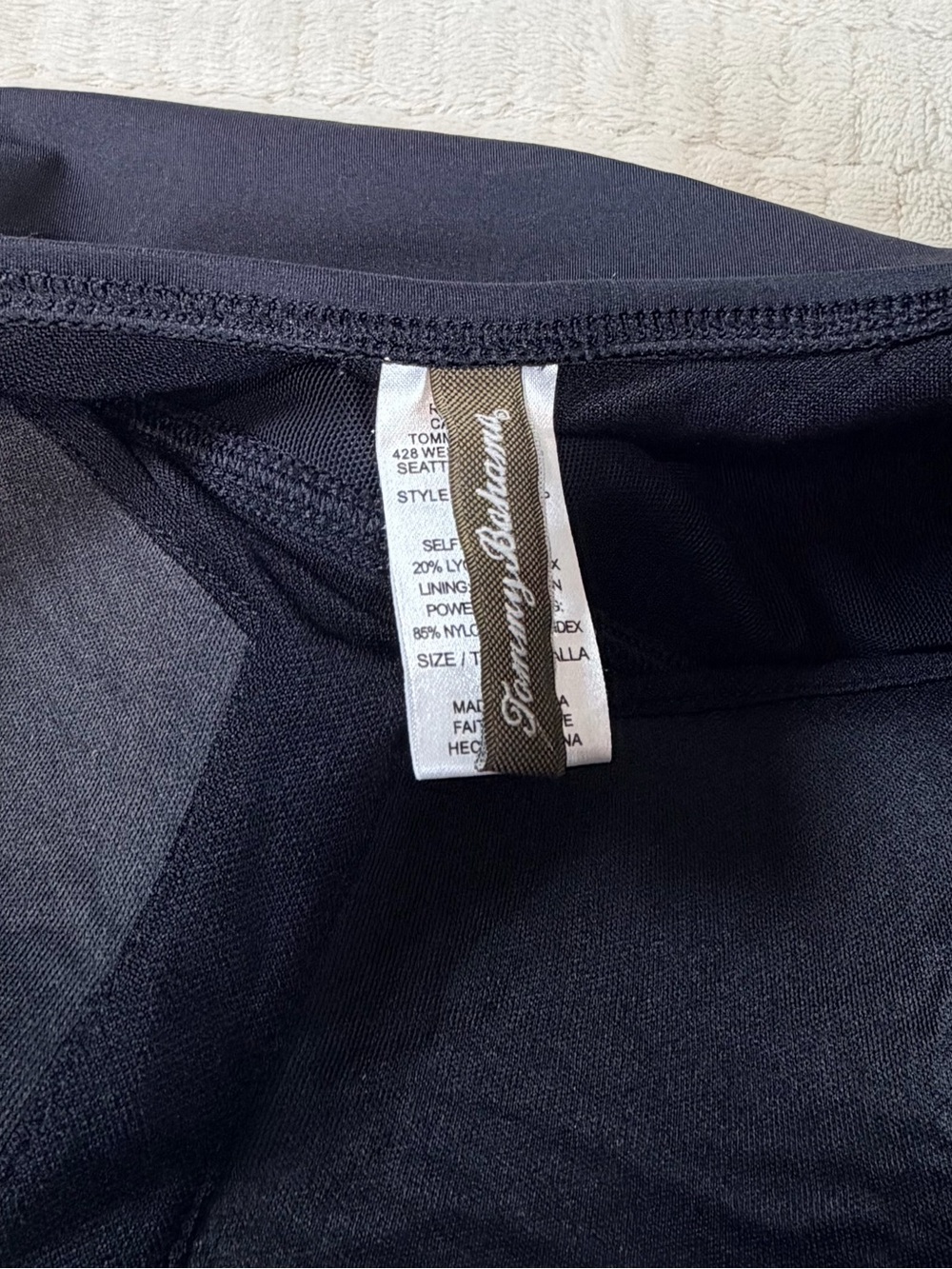 Tommy Bahama Size 12 Black Ruched Skirted One Piece Swimsuit Tummy Control - Picture 7 of 10